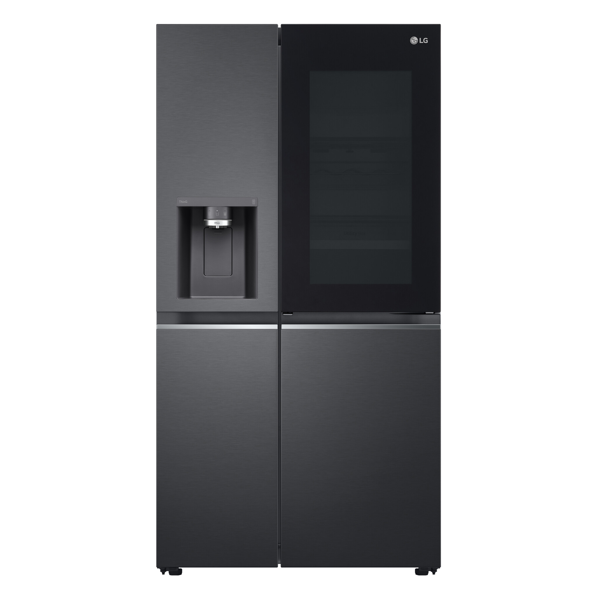 LG InstaView™ ThinQ™ CraftIce™ GSXV90MCDE Wifi Connected Plumbed Frost Free American Fridge Freezer – Black – E Rated #366704