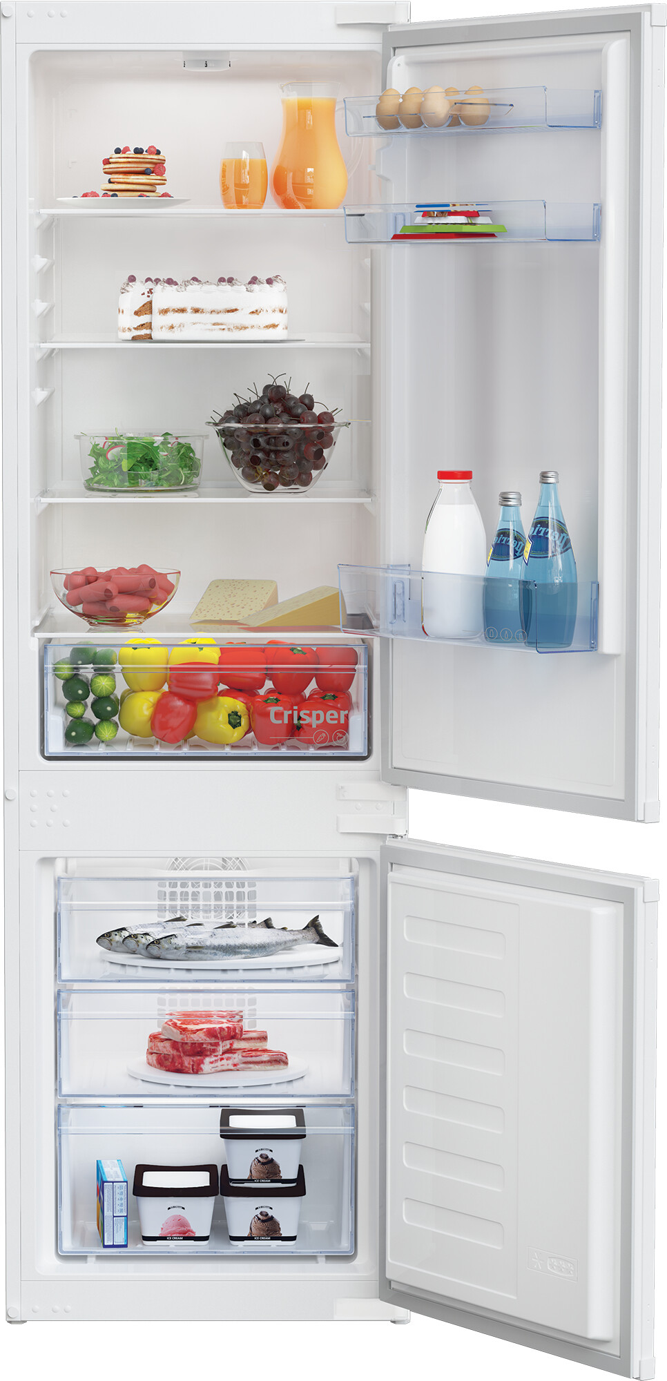 Beko BCFD473 Integrated Frost Free Fridge Freezer with Sliding Door Fixing Kit – White – E Rated #366683