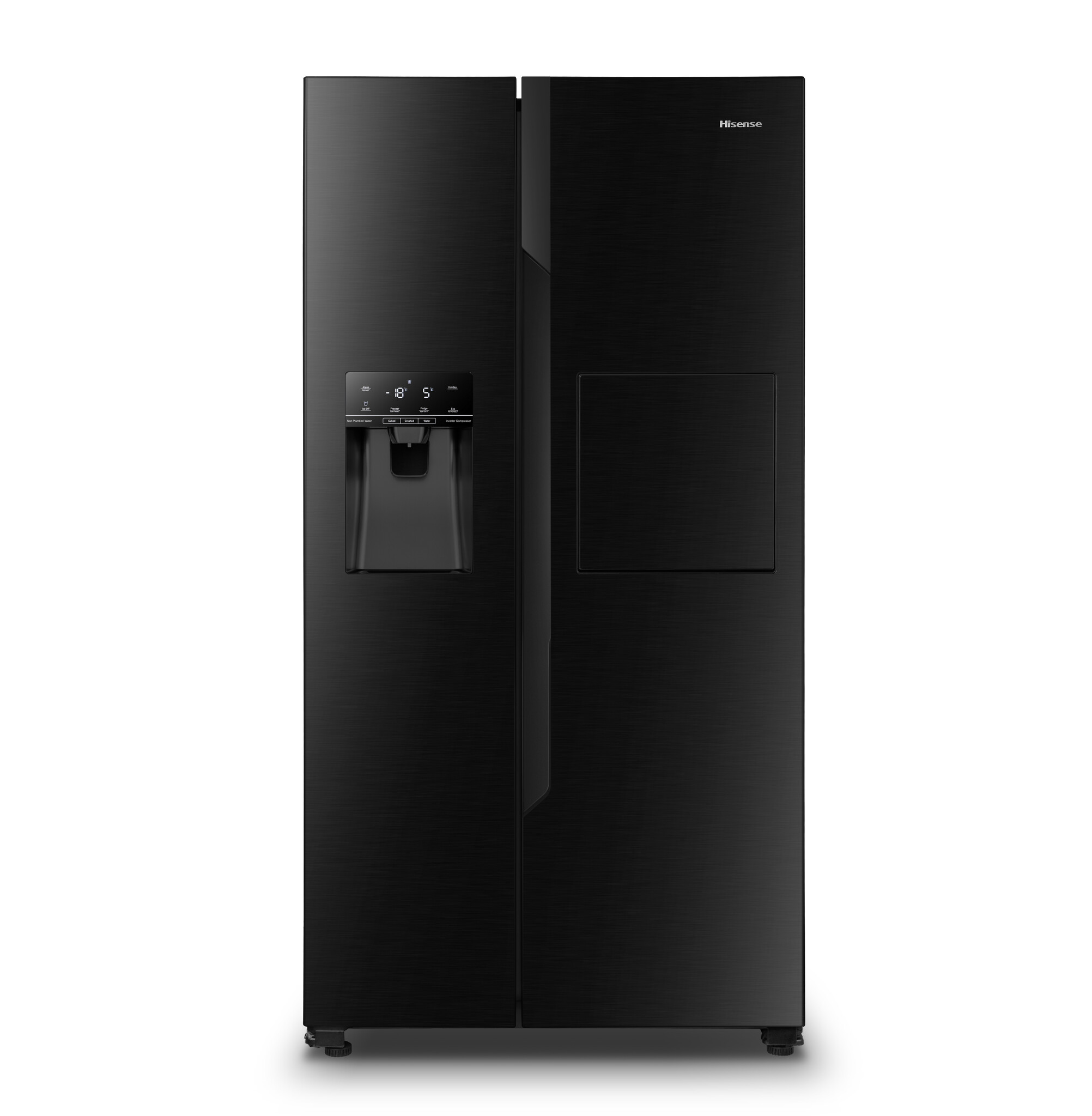 Hisense PureFlat RS694N4BBF Non-Plumbed Frost Free American Fridge Freezer – Black – F Rated #365618