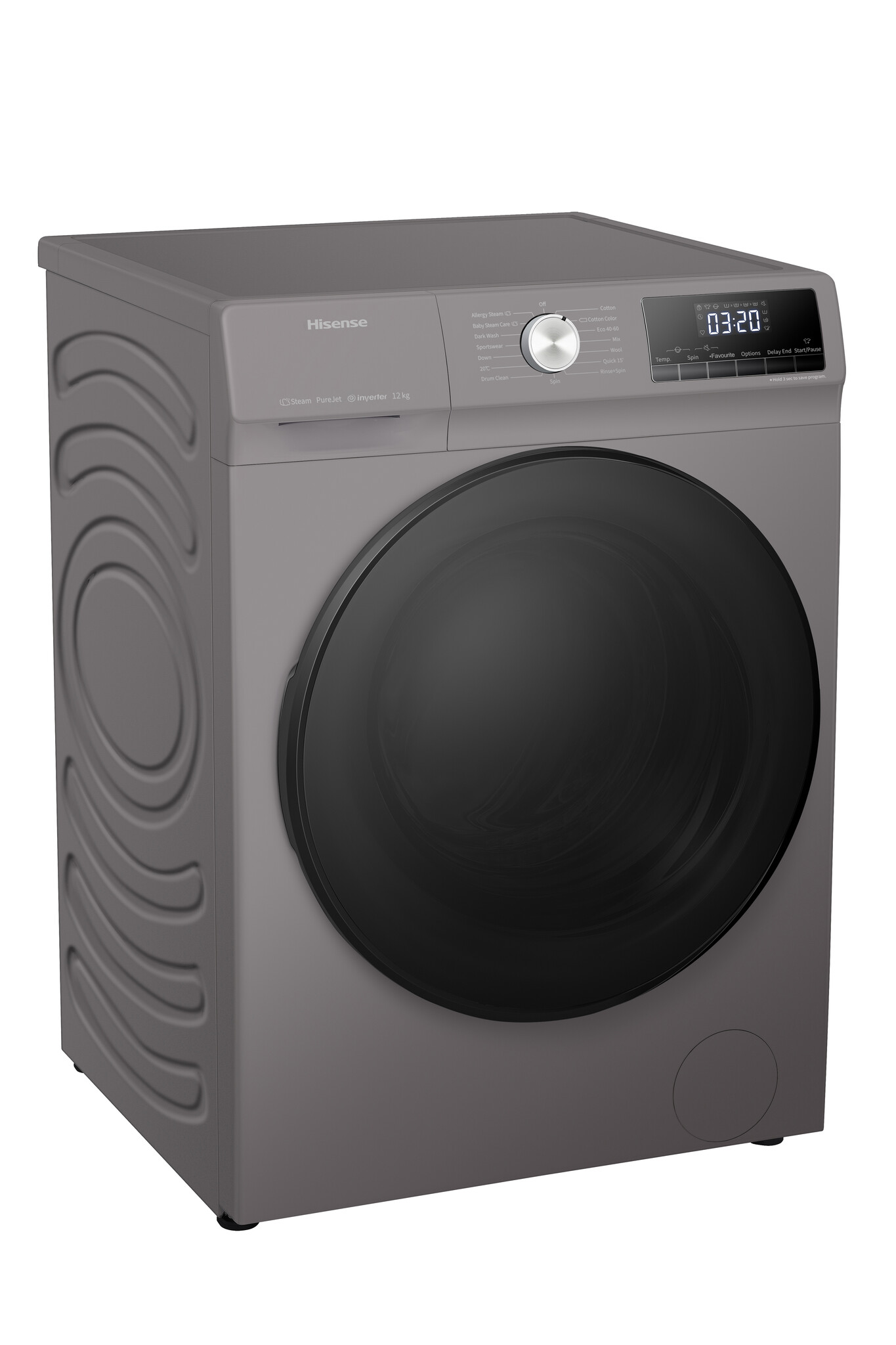 Hisense WFQA1214EVJMT 12Kg Washing Machine with 1400 rpm – Titanium – A Rated #367131
