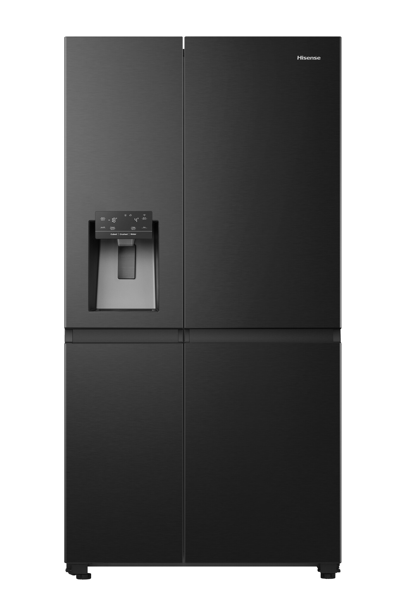 Hisense RS818N4TFE Wifi Connected Non-Plumbed Frost Free American Fridge Freezer – Black / Stainless Steel – E Rated #366716