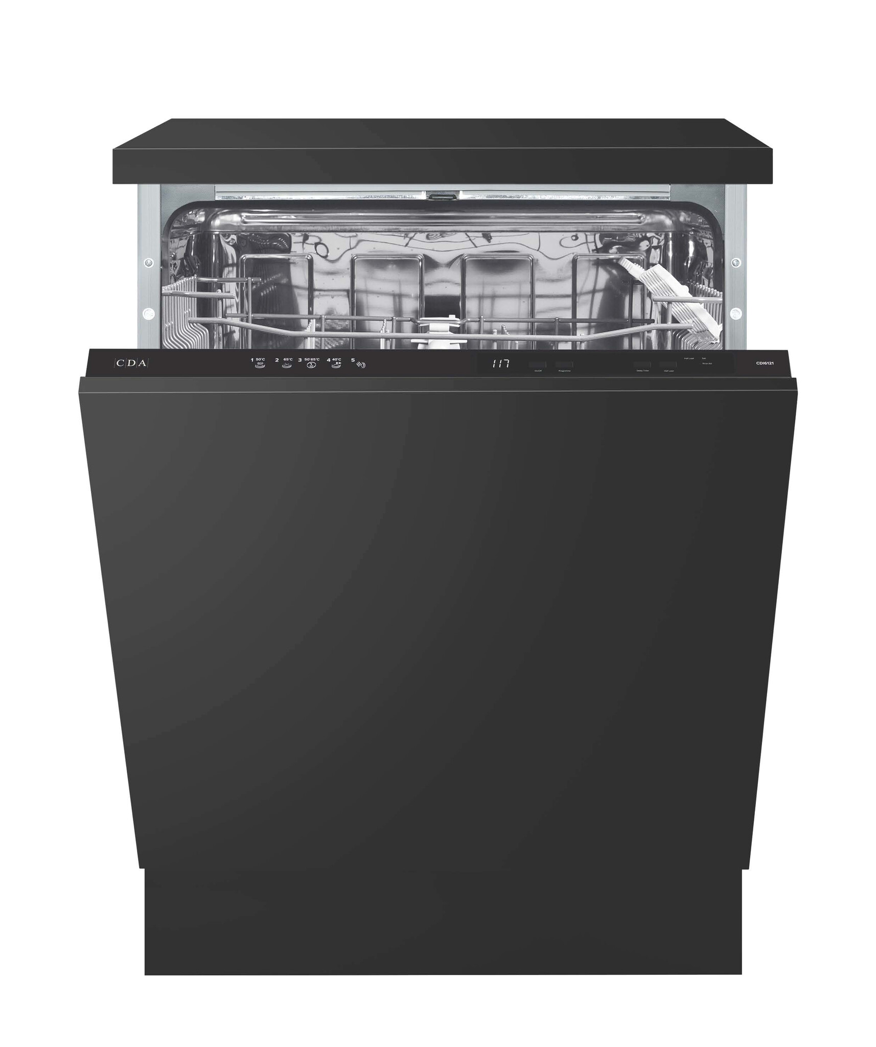 CDA CDI6121 Fully Integrated Standard Dishwasher – Black Control Panel with Fixed Door Fixing Kit – E Rated #366748