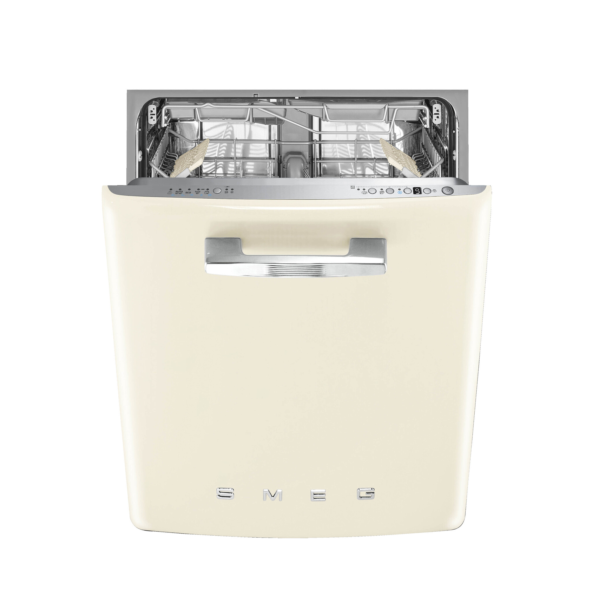 Smeg DIFABCR Fully Integrated Standard Dishwasher – Cream Control Panel with Fixed Door Fixing Kit – B Rated #364781