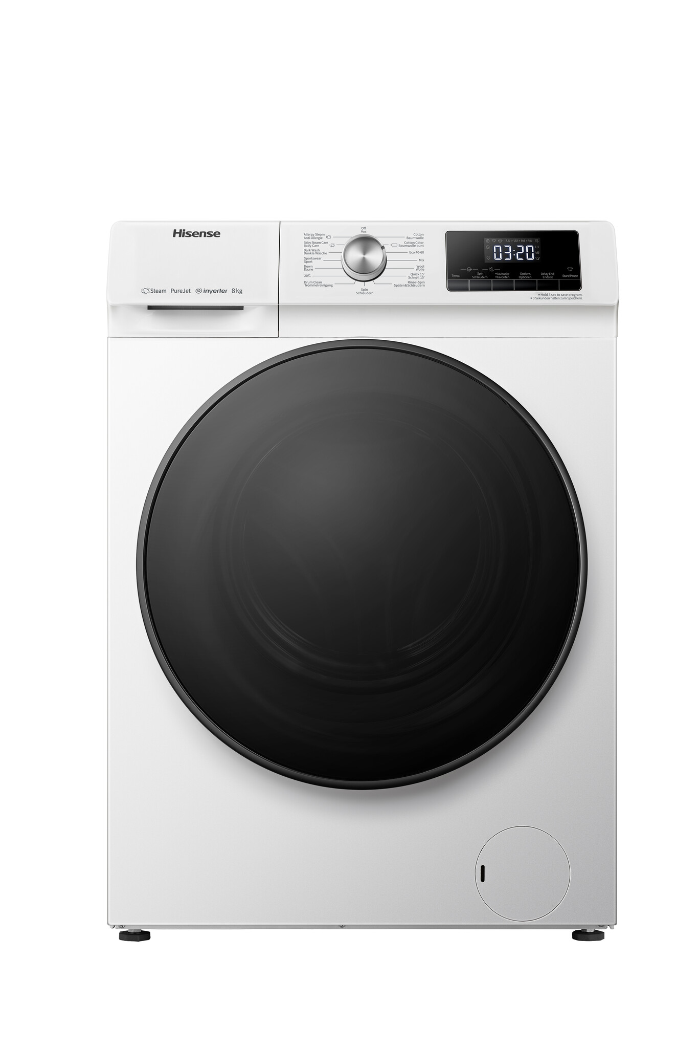 Hisense WFQA8014EVJM 8Kg Washing Machine with 1400 rpm – White – A Rated #367373