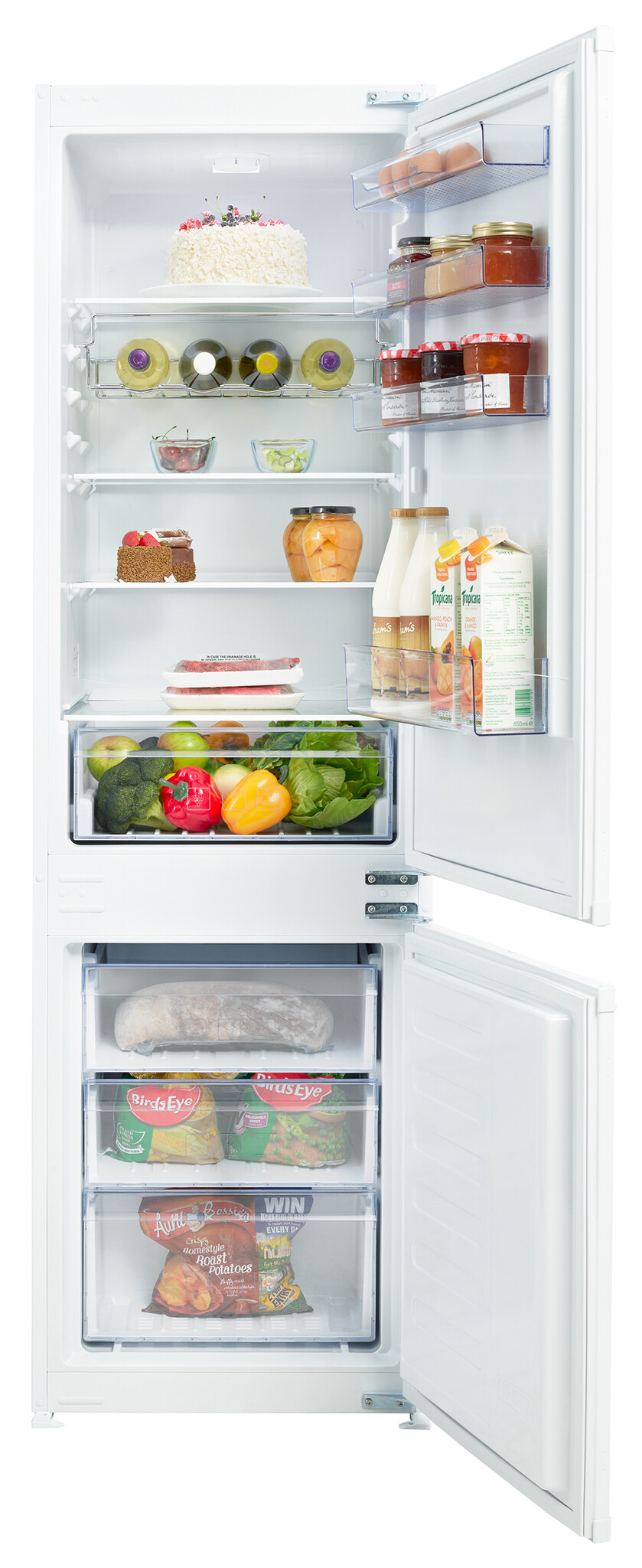 Beko BCSD173 Integrated 70/30 Fridge Freezer with Sliding Door Fixing Kit – White – F Rated #366535
