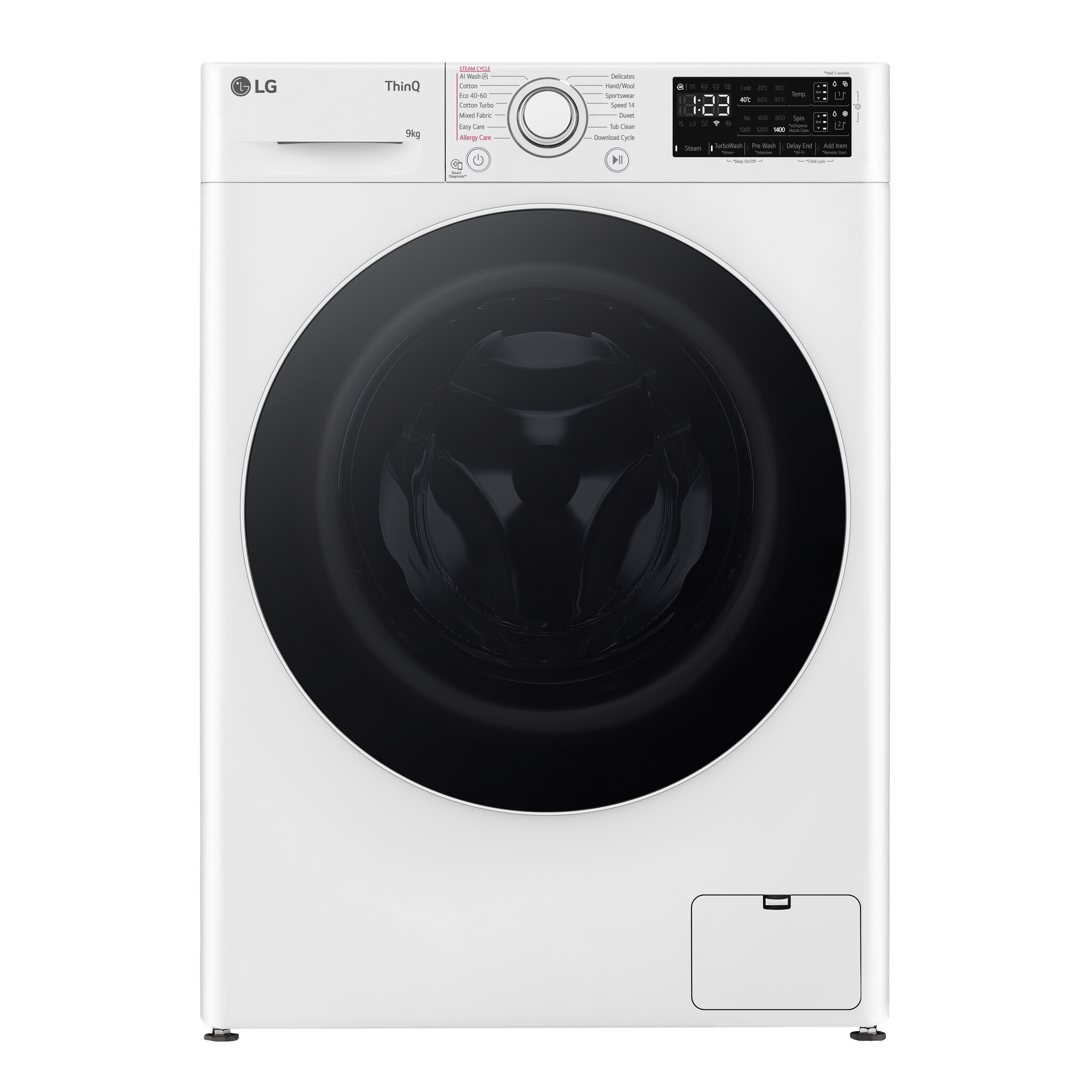 LG EZDispense™ F4Y509WWLA1 9kg Washing Machine with 1400 rpm – White – A Rated #366772