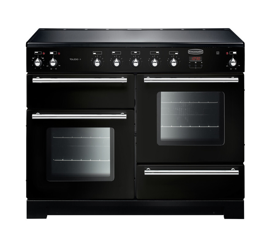 Rangemaster Toledo + TOLP110EIGB/C 110cm Electric Range Cooker with Induction Hob – Black – A/A Rated #367007