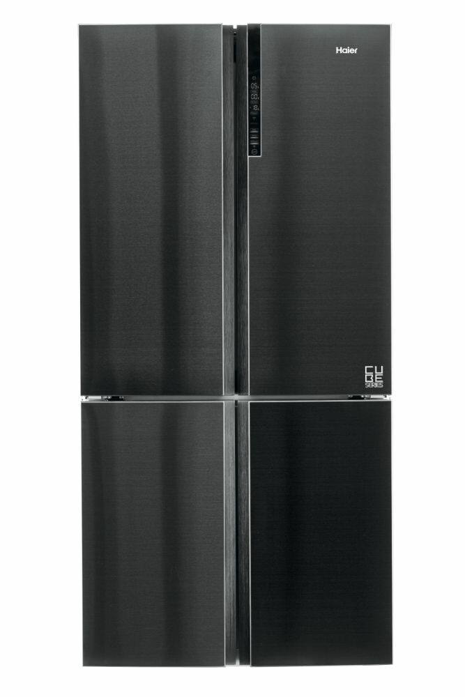 Haier HTF-610DSN7 Non-Plumbed Total No Frost American Fridge Freezer – Black / Stainless Steel – F Rated #365124