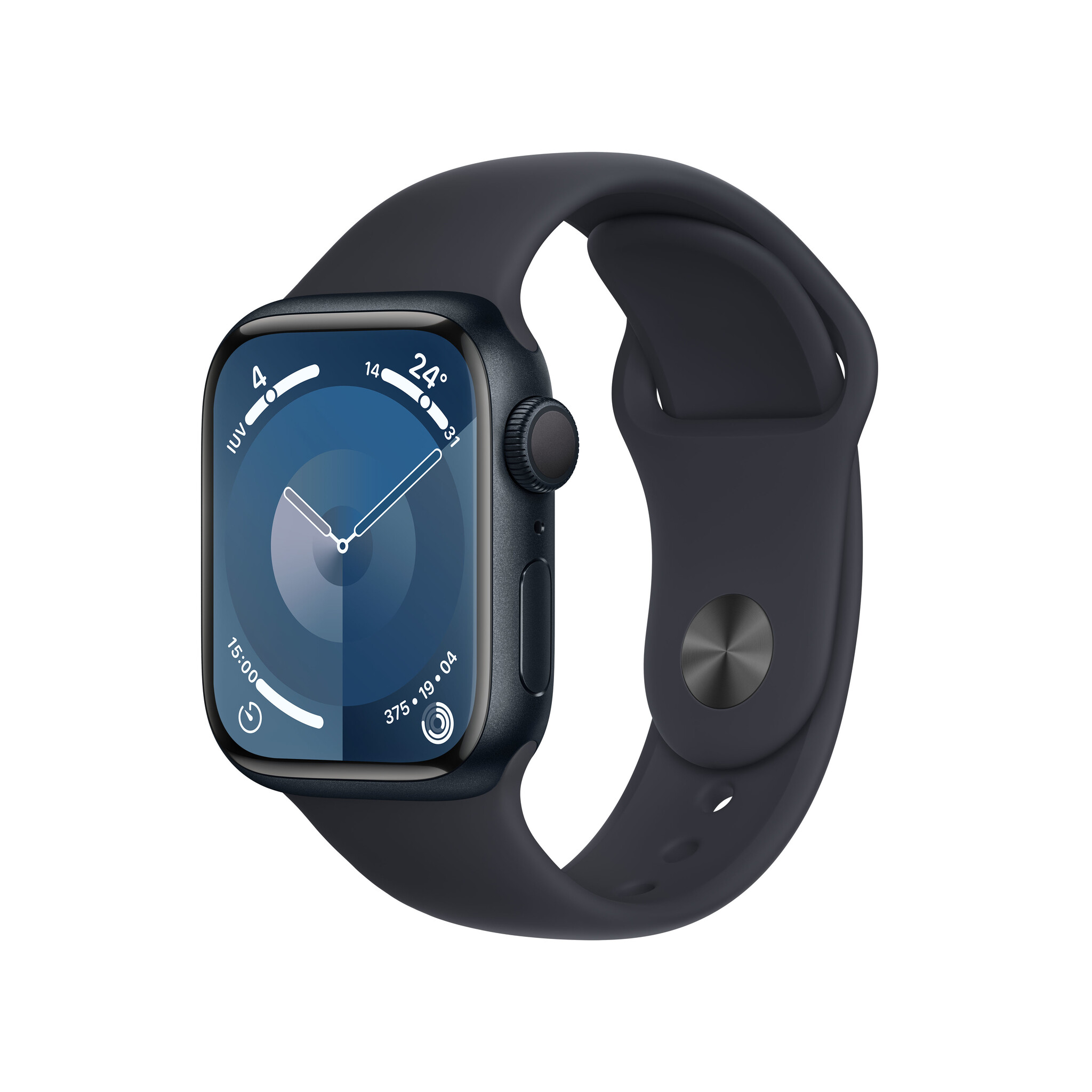 Apple Watch Series 9, 41mm, Midnight Aluminium Case, GPS [2023] – Midnight Sport Band – S/M (MR8W3QA/A) #366039