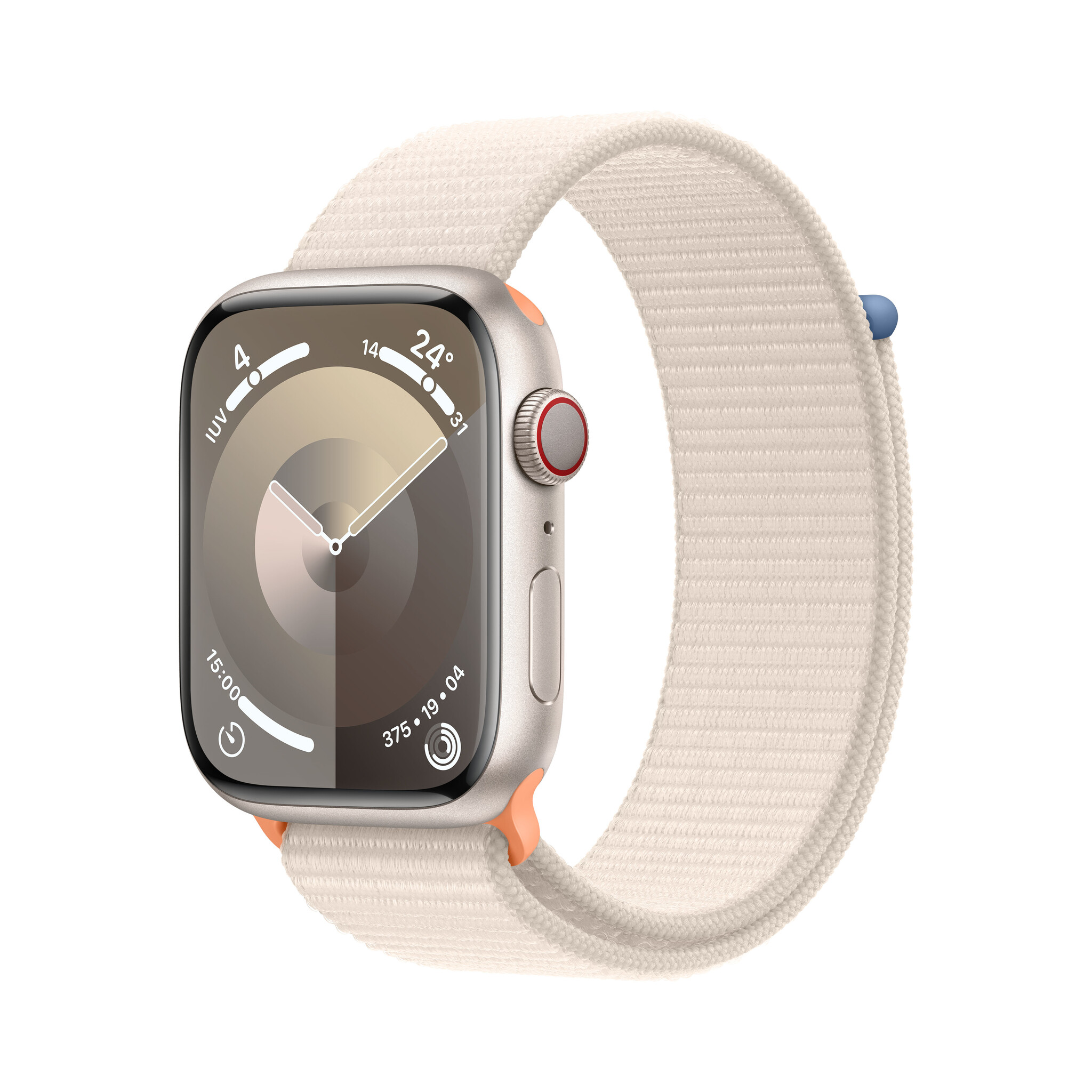 Apple Watch Series 9, 45mm, Starlight Aluminium Case, GPS + Cellular [2023] – Starlight Sport Loop (MRMA3QA/A) #365779