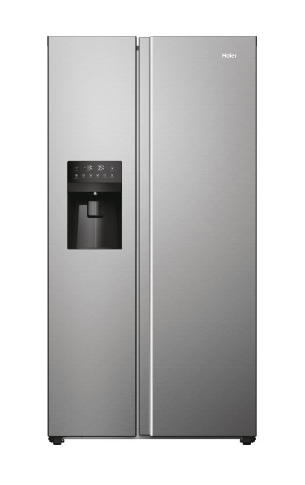Haier SBS 90 Series 5 HSR5918DIMP Plumbed Frost Free American Fridge Freezer – Stainless Steel – D Rated #365149