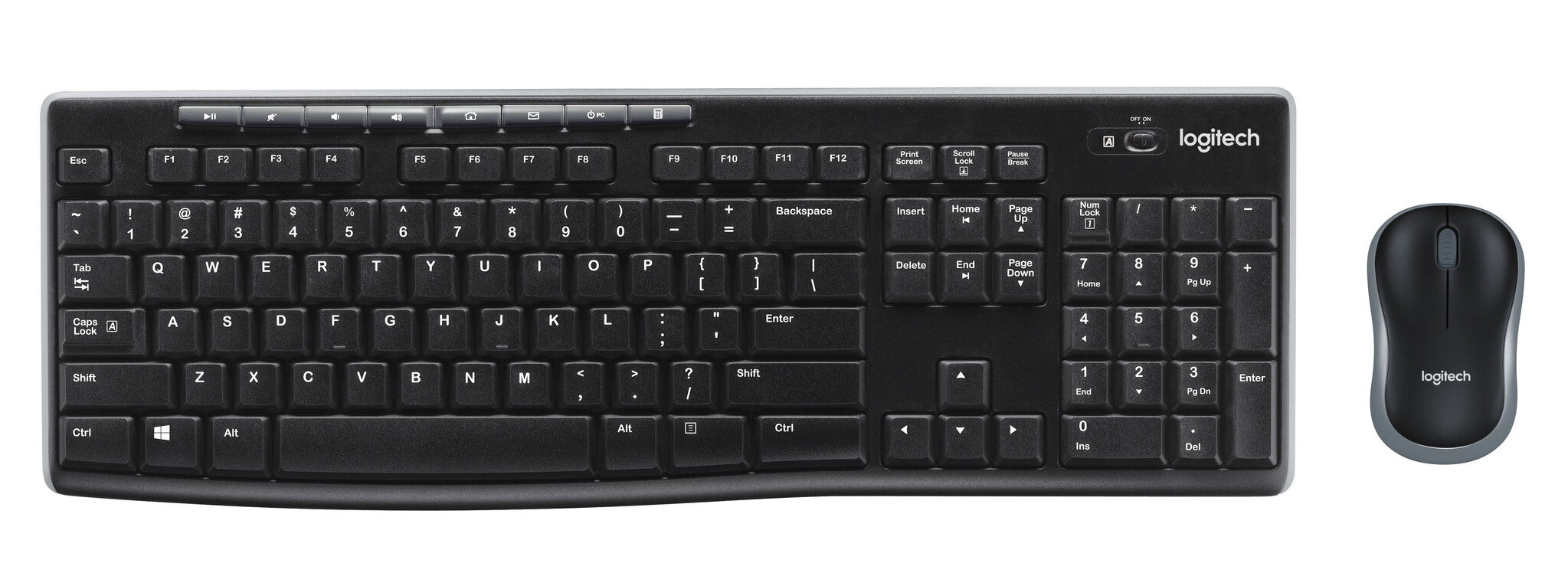 Logitech MK270 Wireless USB Keyboard with Optical Mouse – Black (920-004523) #361816